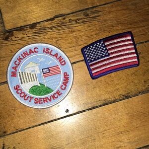 Mackinac Island Scout Service Camp Patch & U.S. Flag Patch